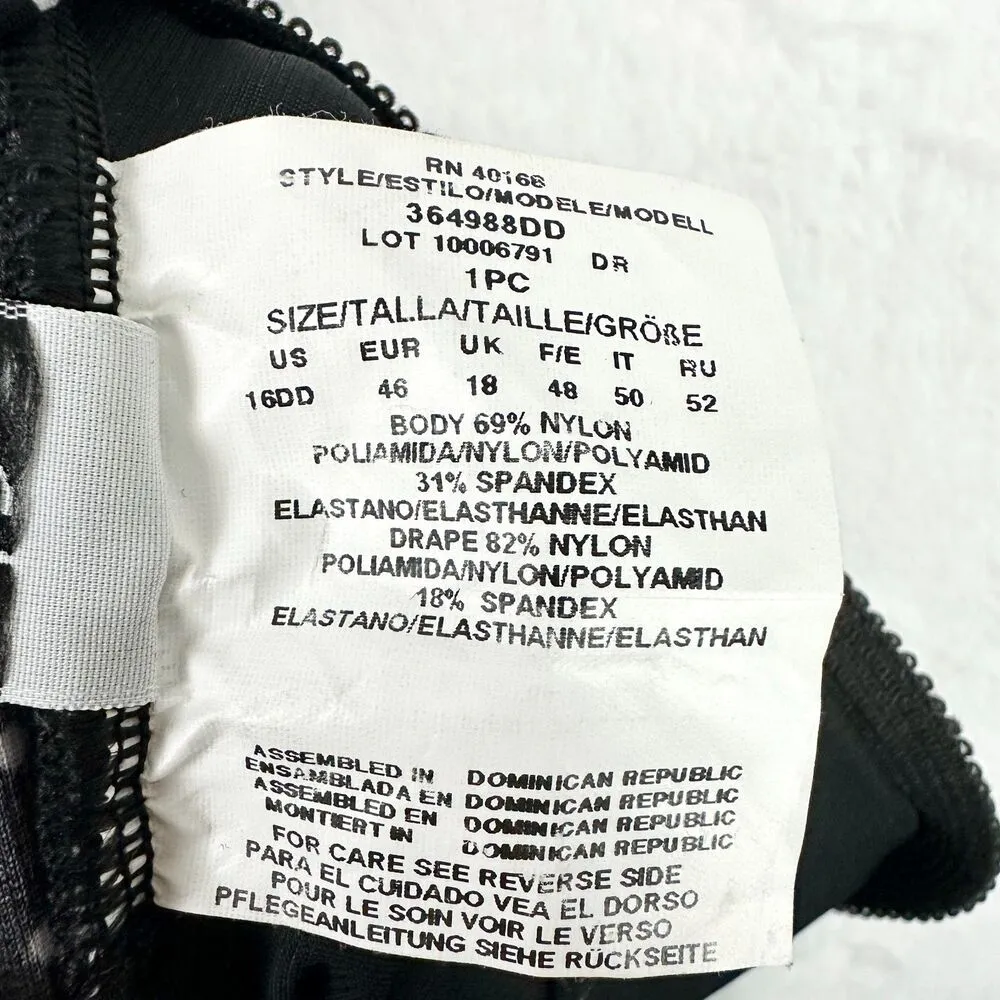 Oceanus Tummy Control One piece Swimsuit Size 16 DD Black Polka Dot - Image 9