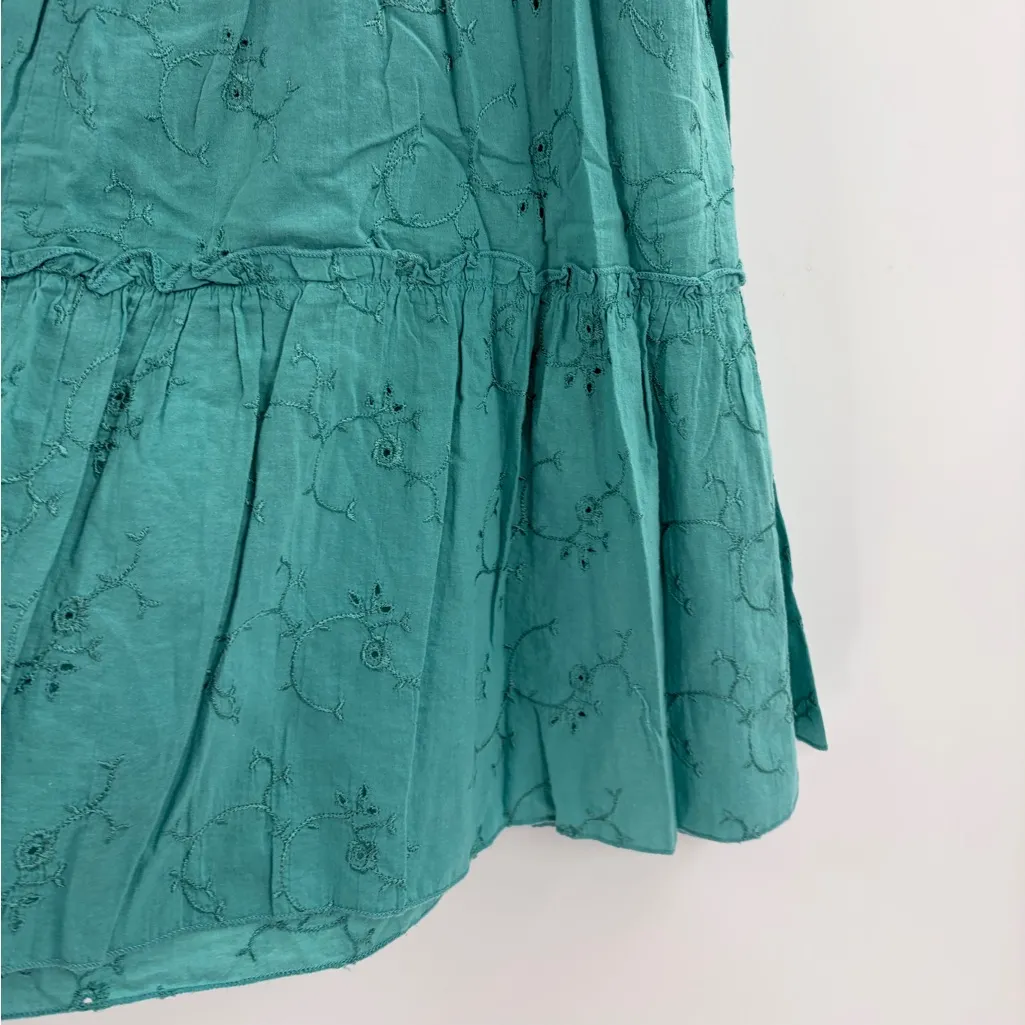 Xhilaration 2000s Teal Tiered Boho Mini Skirt Cotton Cottagecore Y2K Small 28 - Image 6