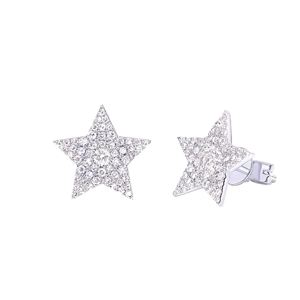 Unisex Star Stud Earrings, 14k Gold Filled Pave Sparkly‎ Jewelry - Image 8