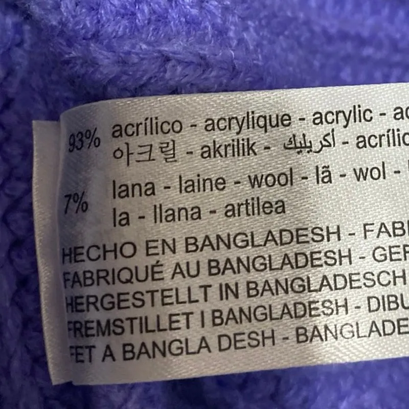 NEW Zara Women's Purple Ribbed Knit Long Sleeve Mock Neck Sweater Top Size L - Image 4