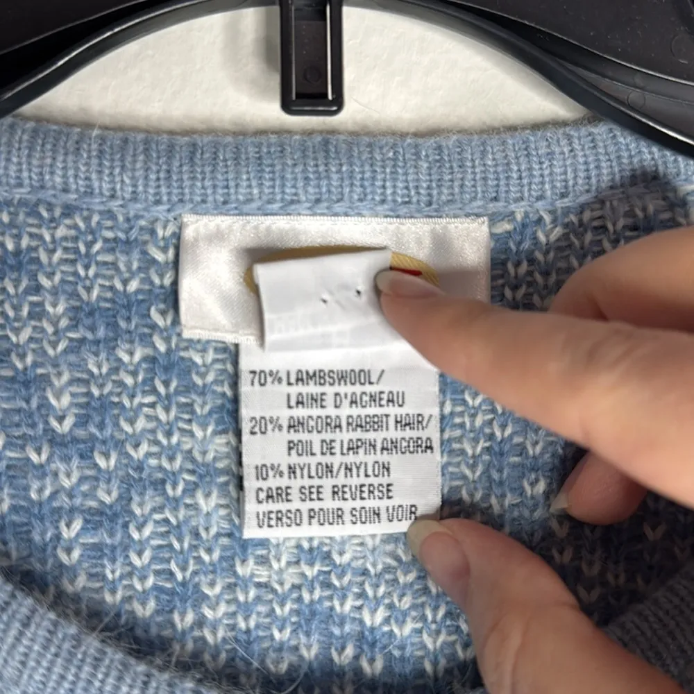 Talbots Vintage Nordic Snowflake Fair Isle Cardigan wool blend embellished Sz M - Image 10