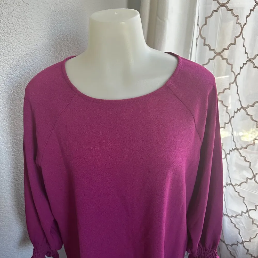 Nine West Womens Smocked Sleeve Shift Dress Size M - Image 2