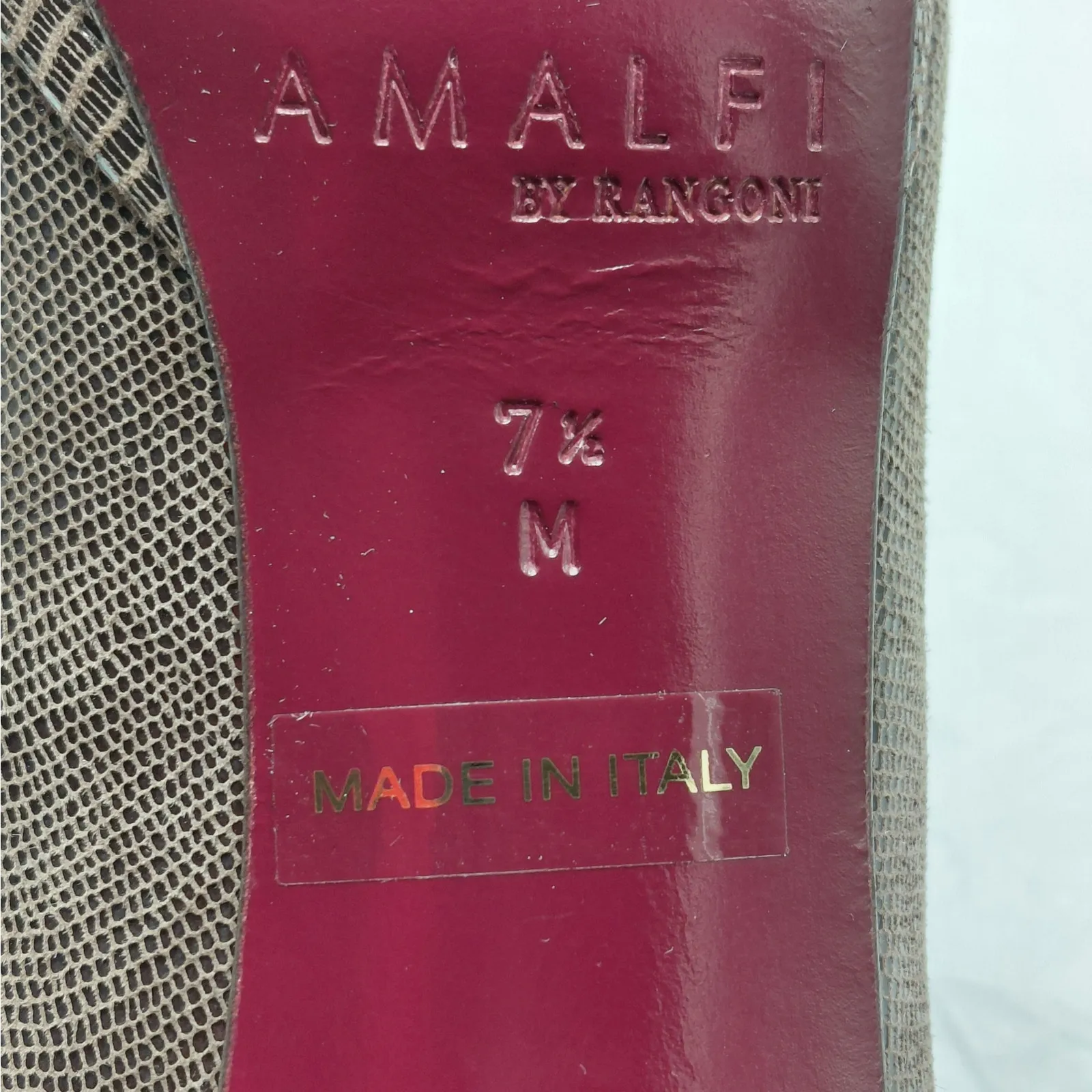 Amalfi by Rangoni Daniel Pumps Women's 7.5M Brown Textured Italy High Heel Shoes Size 7.5 - Image 10