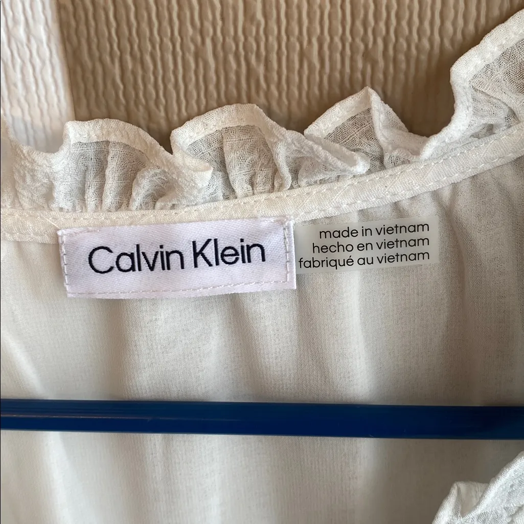 Calvin Klein White Ruffle Top - Image 2
