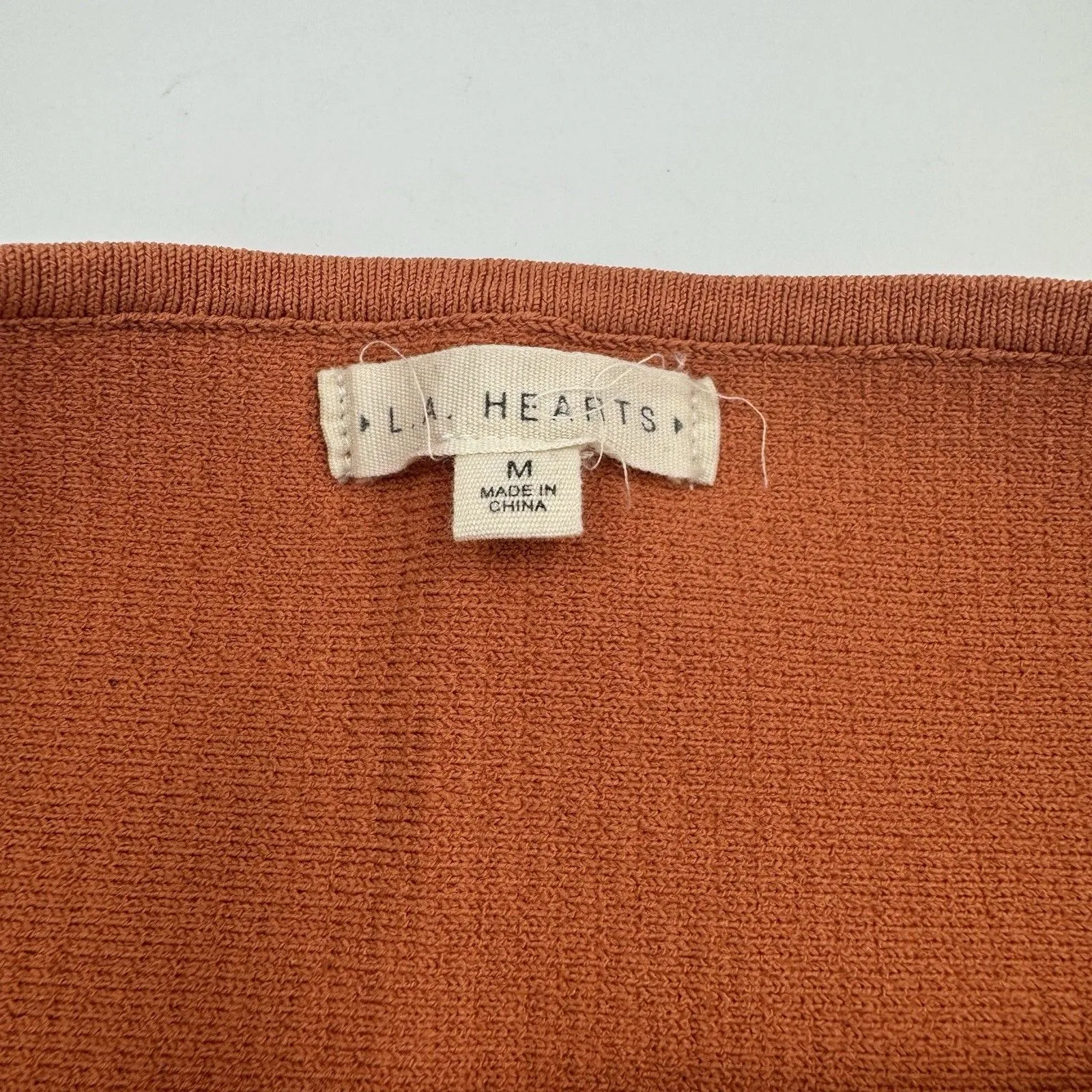 L.A. Hearts Ribbed Tube‎ Top Orange Medium Pacsun - Image 3