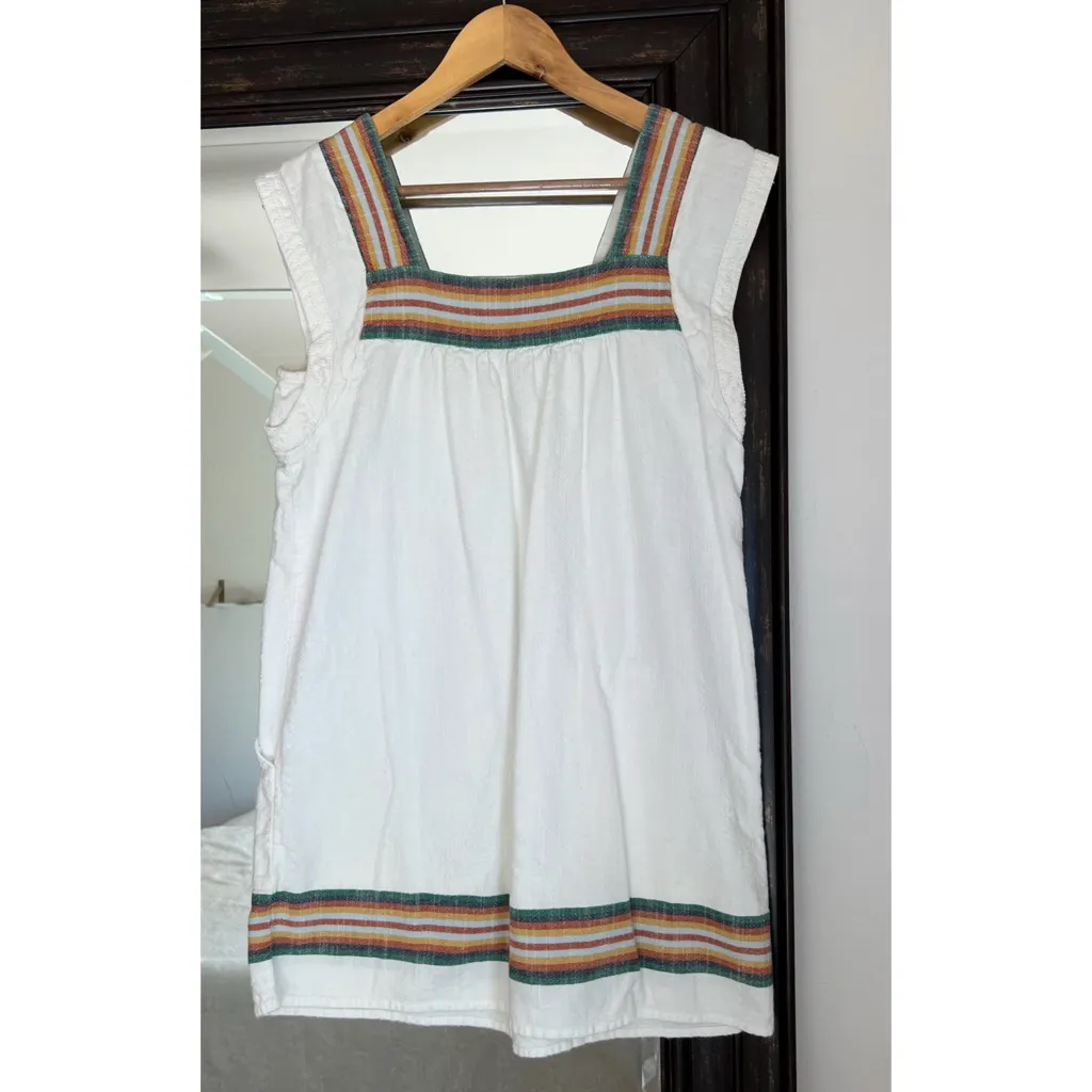 Faherty Hailee Corton White Stripe Dress - Image 3