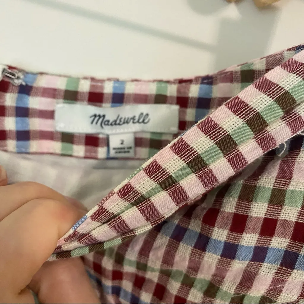 Madewell Sarong Midi Skirt in Rainbow Gingham size 2 - Image 8