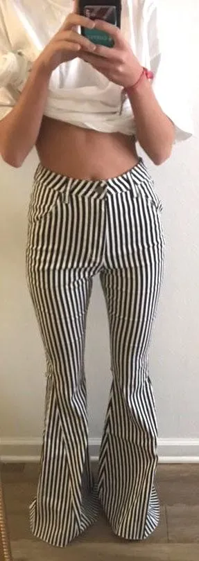 Blank Paige Black And White Flare Jeans - Image 5