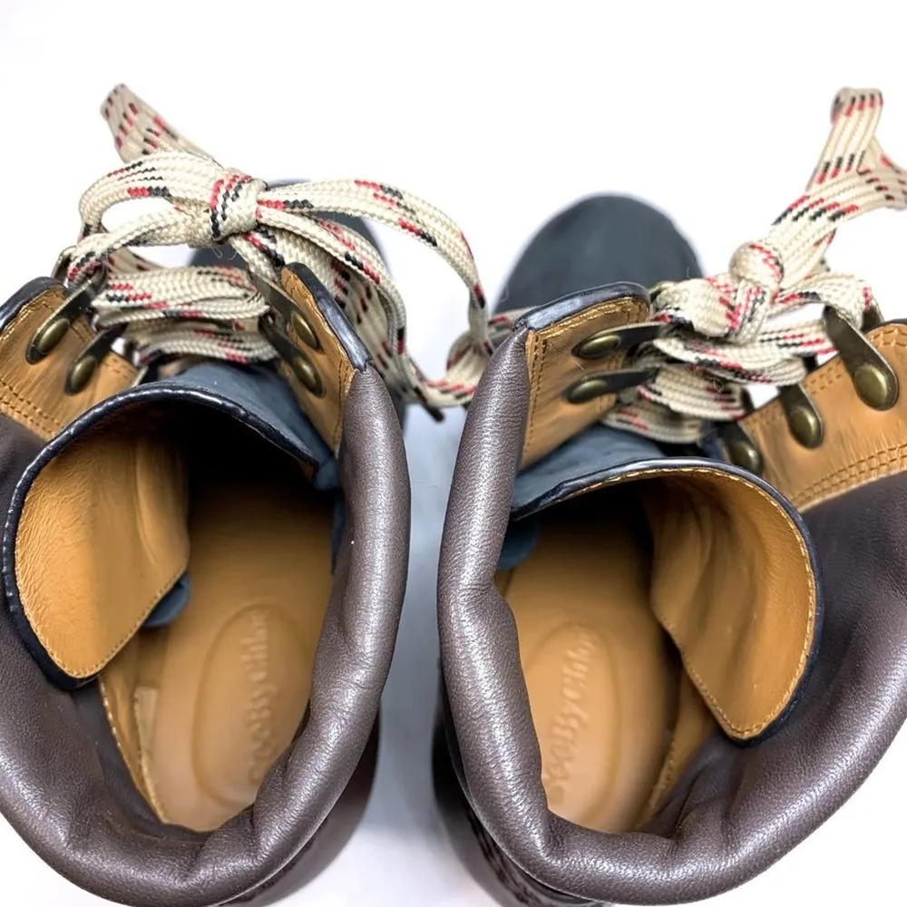 See By Chloe Eileen Lug Sole High Heel Lace Up Suede Leather Ankle Boot Black 36 - Image 10