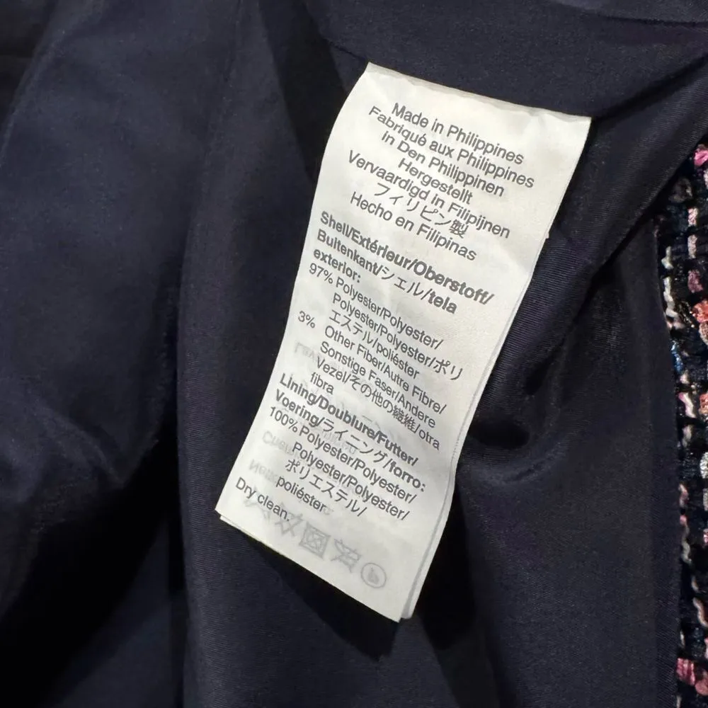 J Crew Going Out Blazer In Navy Blue/Pink Confetti Tweed Women’s 4 - Image 6