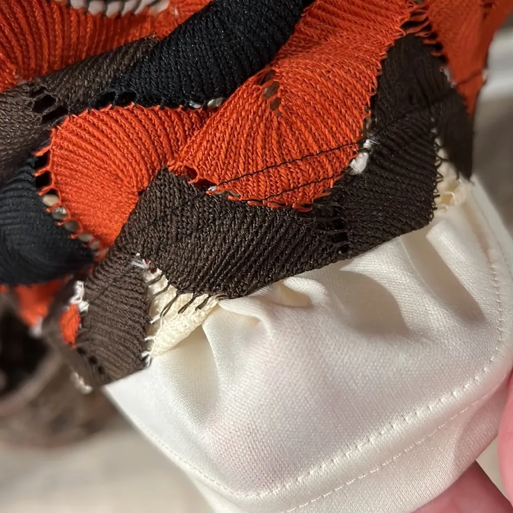 SHARAGANO Textured Flame Stitch Crochet Knit Sheath Dress Size 14 - Image 6