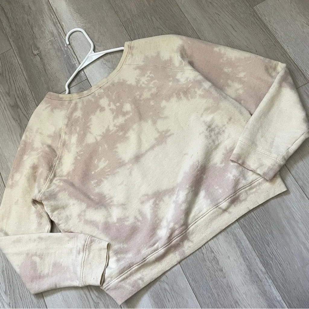 Mollusk Hemp Sweatshirt tiedye crop womens Cream Purple (xsmall) natural casual Size XS - Image 4