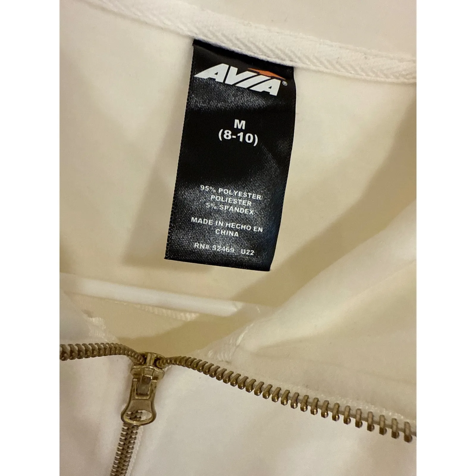 AVIA Womens Quarter Zip Pullover Sweatshirt Cream Size M Athletic Casual - Image 2