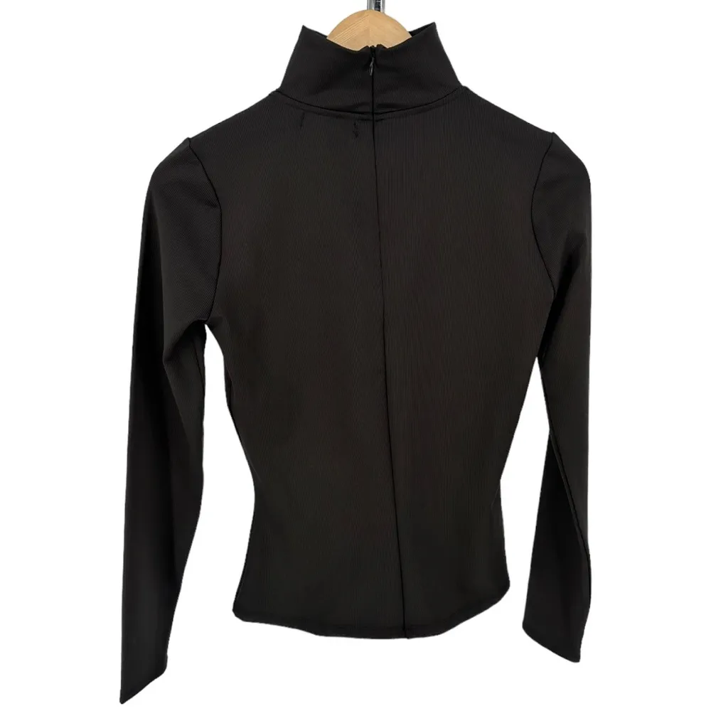 n:Philanthropy Catello Top in Black Mock Neck Choker Cutout Ribbed sz Small NWT - Image 8