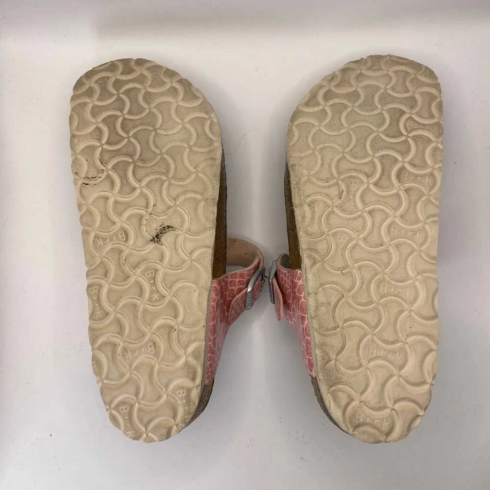 Birkenstock Gizeh Thong Sandals Size 39‎ W8 Pink Snakeskin Comfort Footwear - Image 10