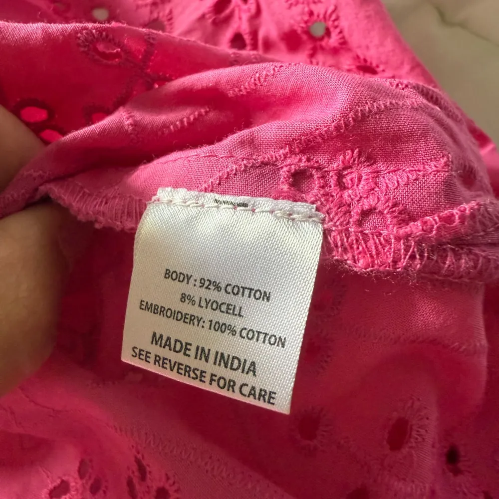 NWT Tuckernuck Fuchsia Pink Eyelet Ruffle Midi Dress size XS - Image 9