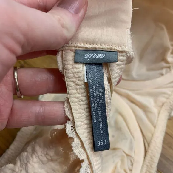 Aerie‎ Bra Womens 36D Pink Floral Lace Bandeau Bralette Strapless Underwire - Image 3