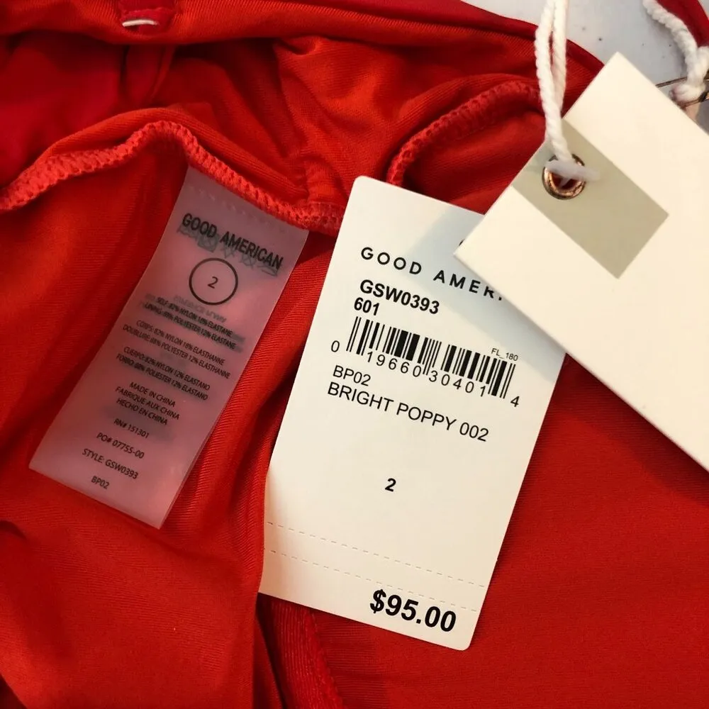 Good American Showoff One Piece Swimsuit Underwire Bright Poppy Red 7 US 4XL - Image 5