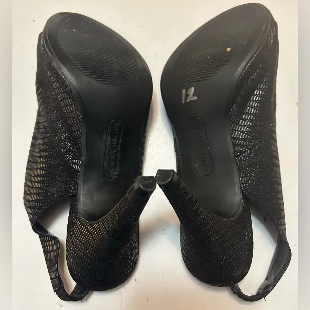 Andrew Geller Black Textured Heels - Image 6