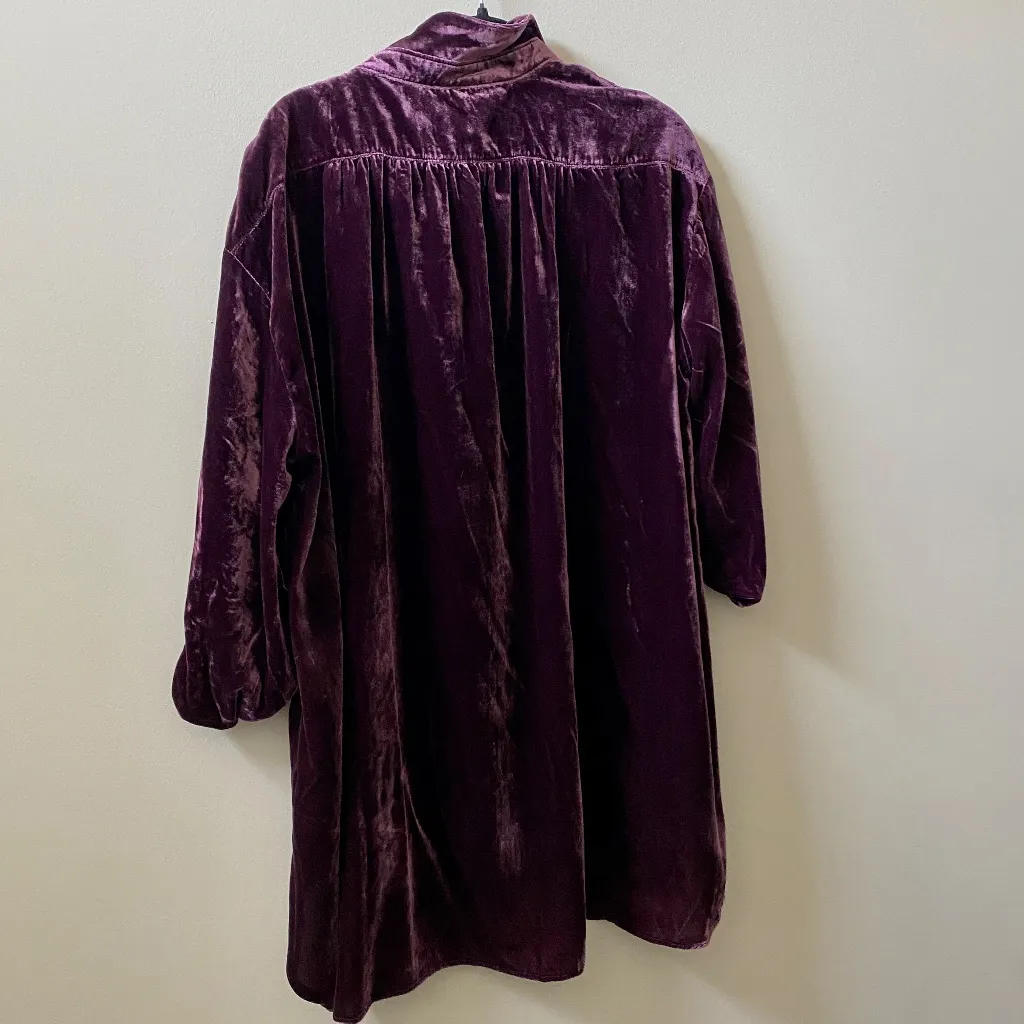 FREE PEOPLE Lux Velvet Shirt Dress in Rose Purple - NWT - XS - Image 2