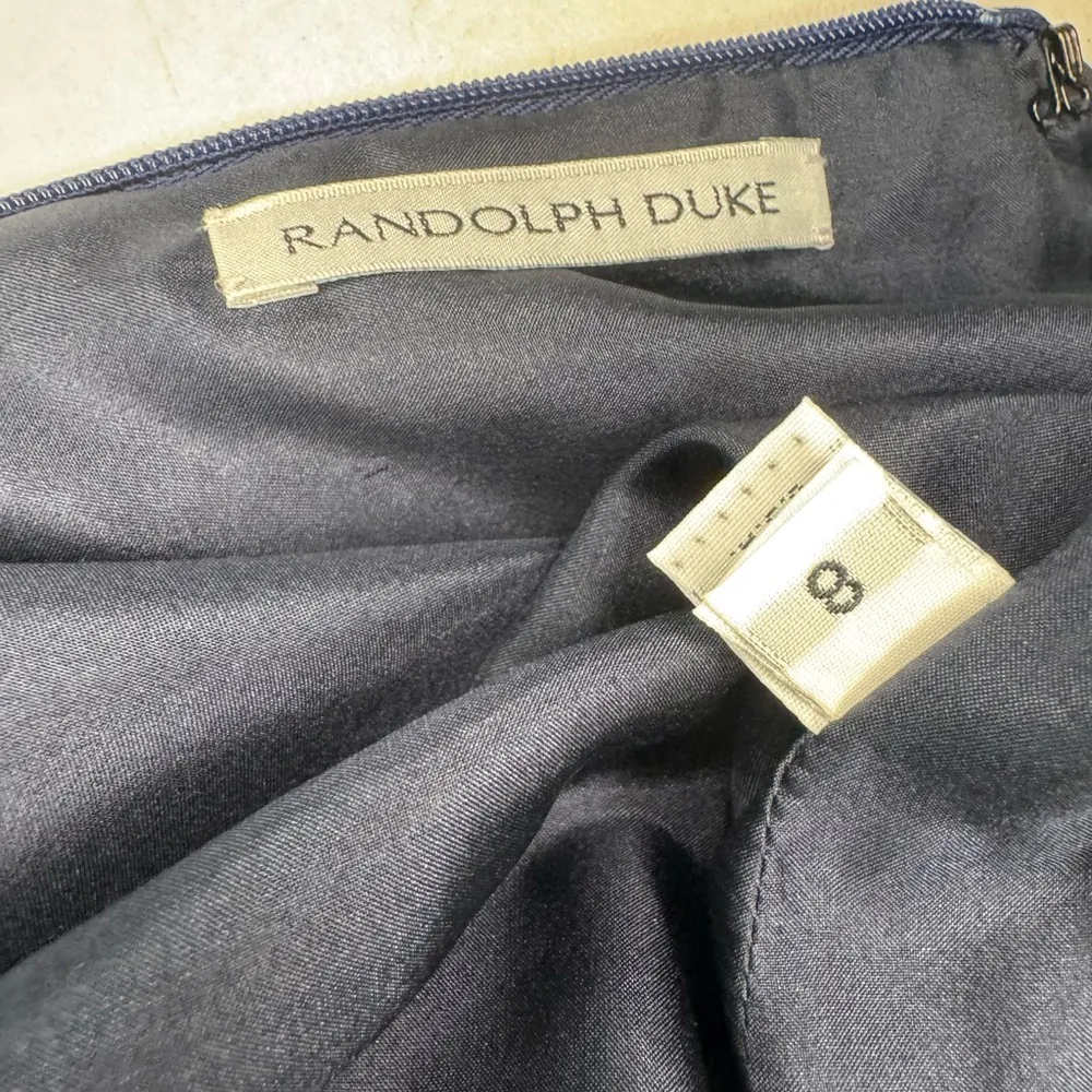 Randolph Duke 1990s Vintage Navy Blue Sz 8 Jersey Asymmetrical Grecian Gown #191 - Image 9