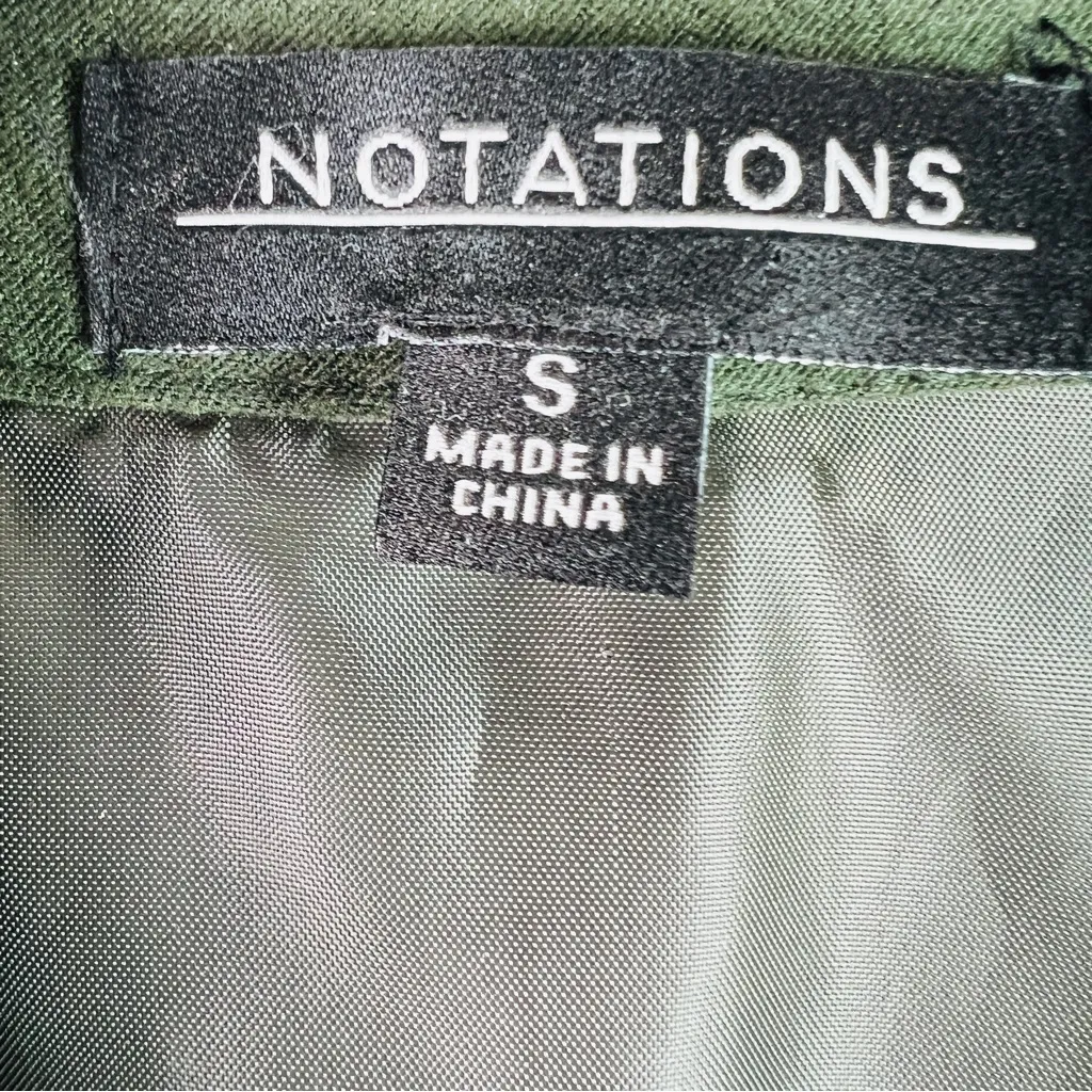 Notations Small Forest Green Button Front Long Sleeve Moleskin Cropped Jacket - Image 4