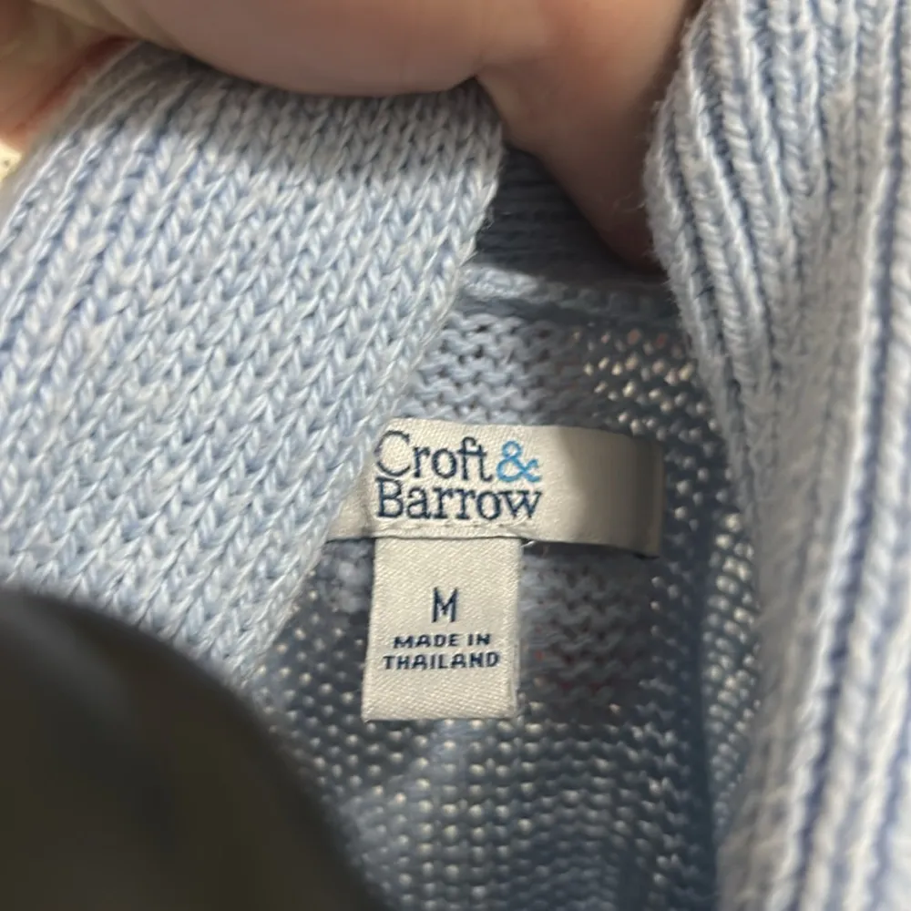 Croft & Barrow Blue Cowl Neck Wrap Soft Knit Sweater - Image 2