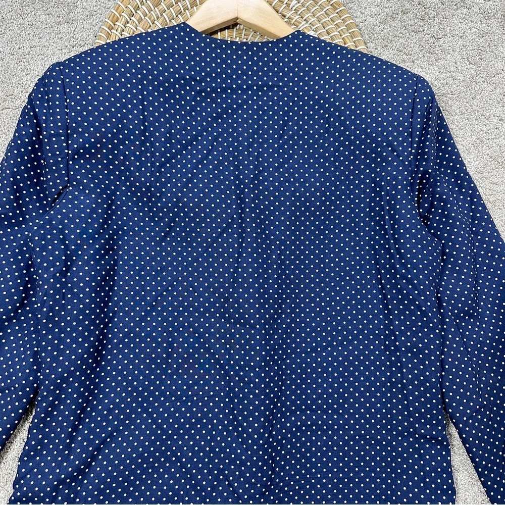 Pendleton Womens Vintage Polka Dot Print Lightweight Blazer Jacket Retro Navy 10 - Image 7
