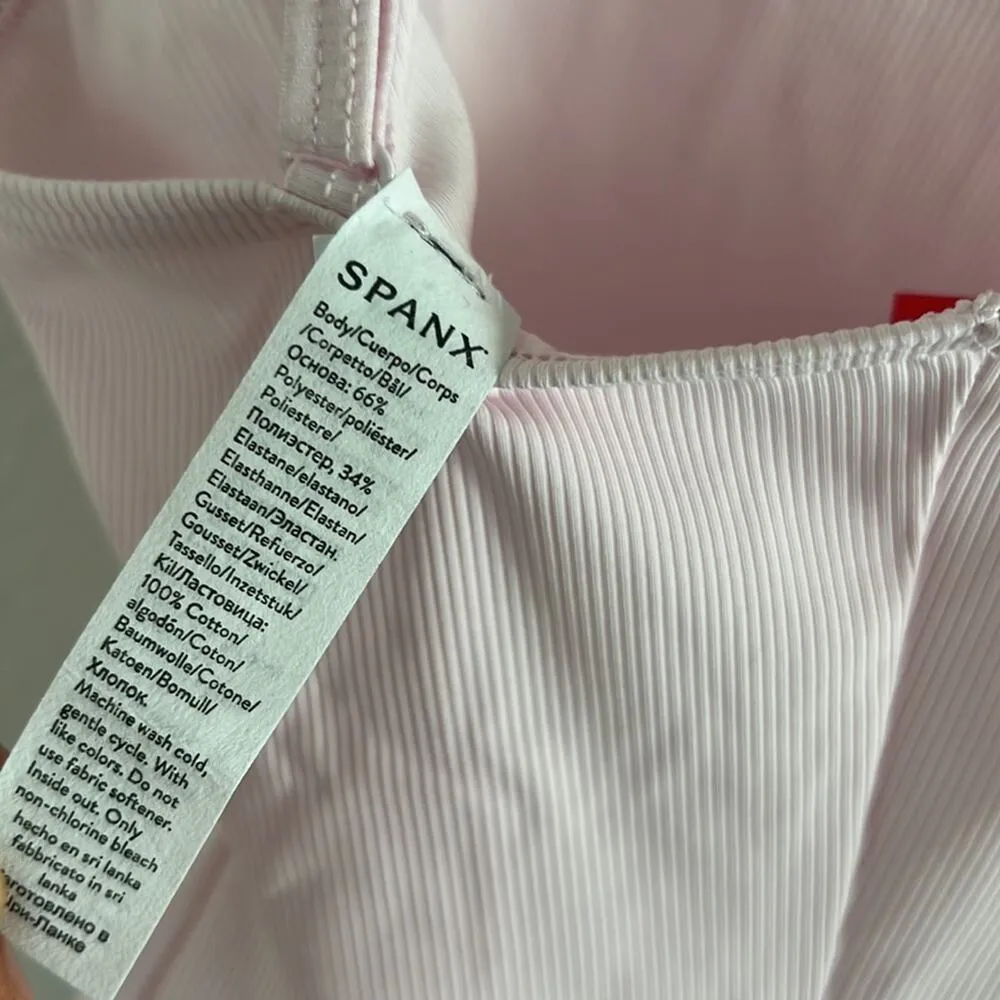 NWT Spanx Ribbed Cami Bodysuit Ice Pink 20360R Medium - Image 9