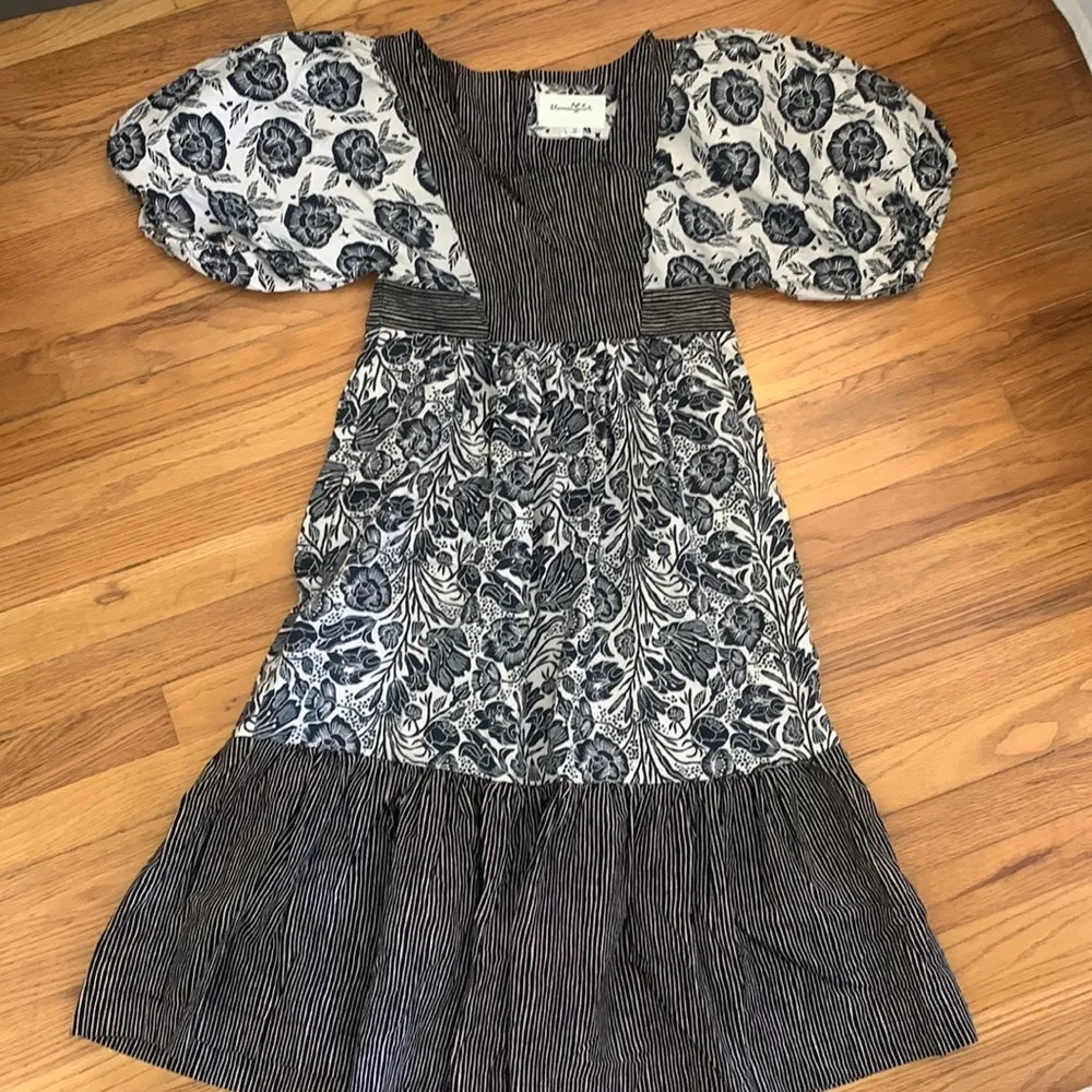 NWOT Anthro Blooming Print Adrienne Flounced Midi - Image 4