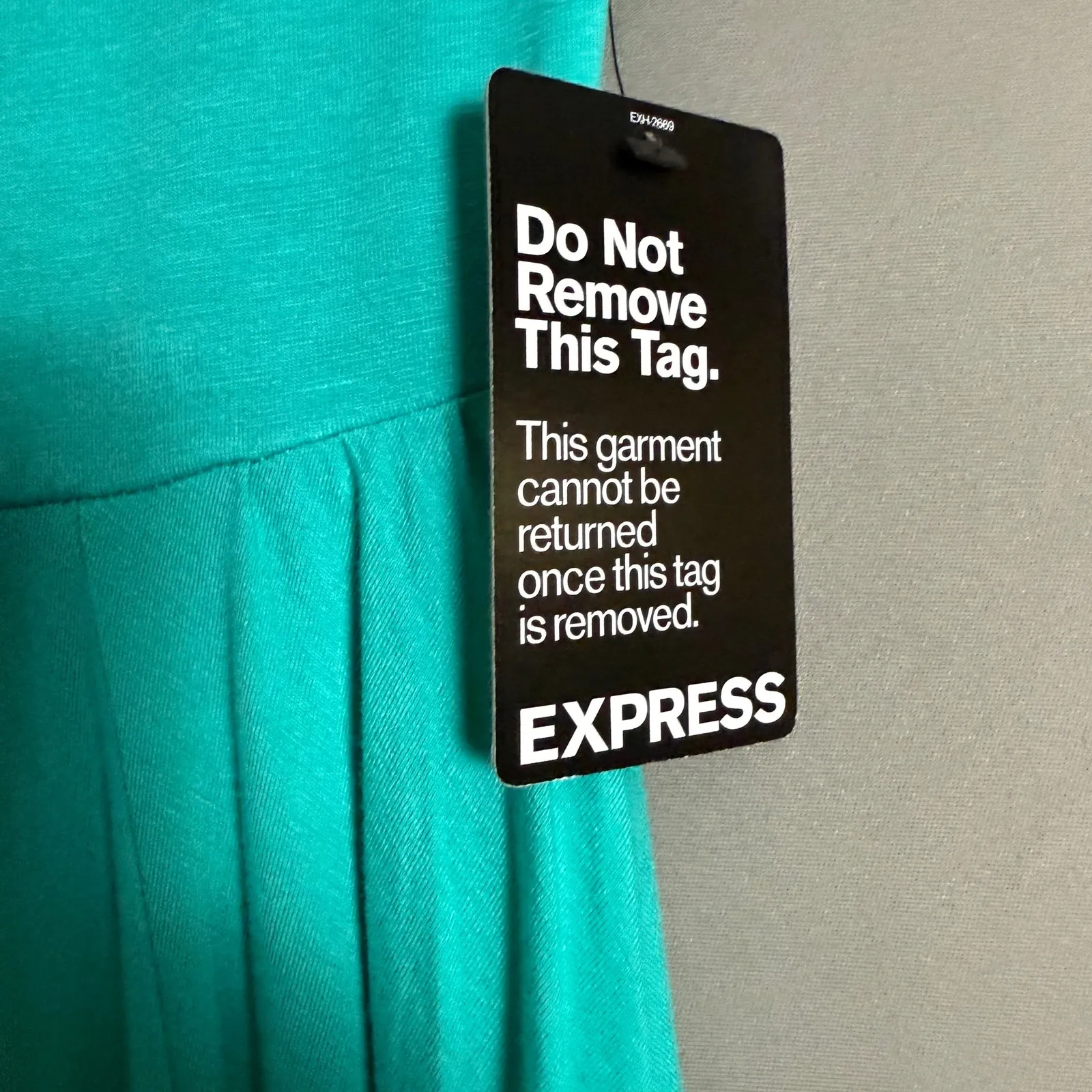 Express sz S blue teal‎ strapless tube flare dress  NWT - Image 7