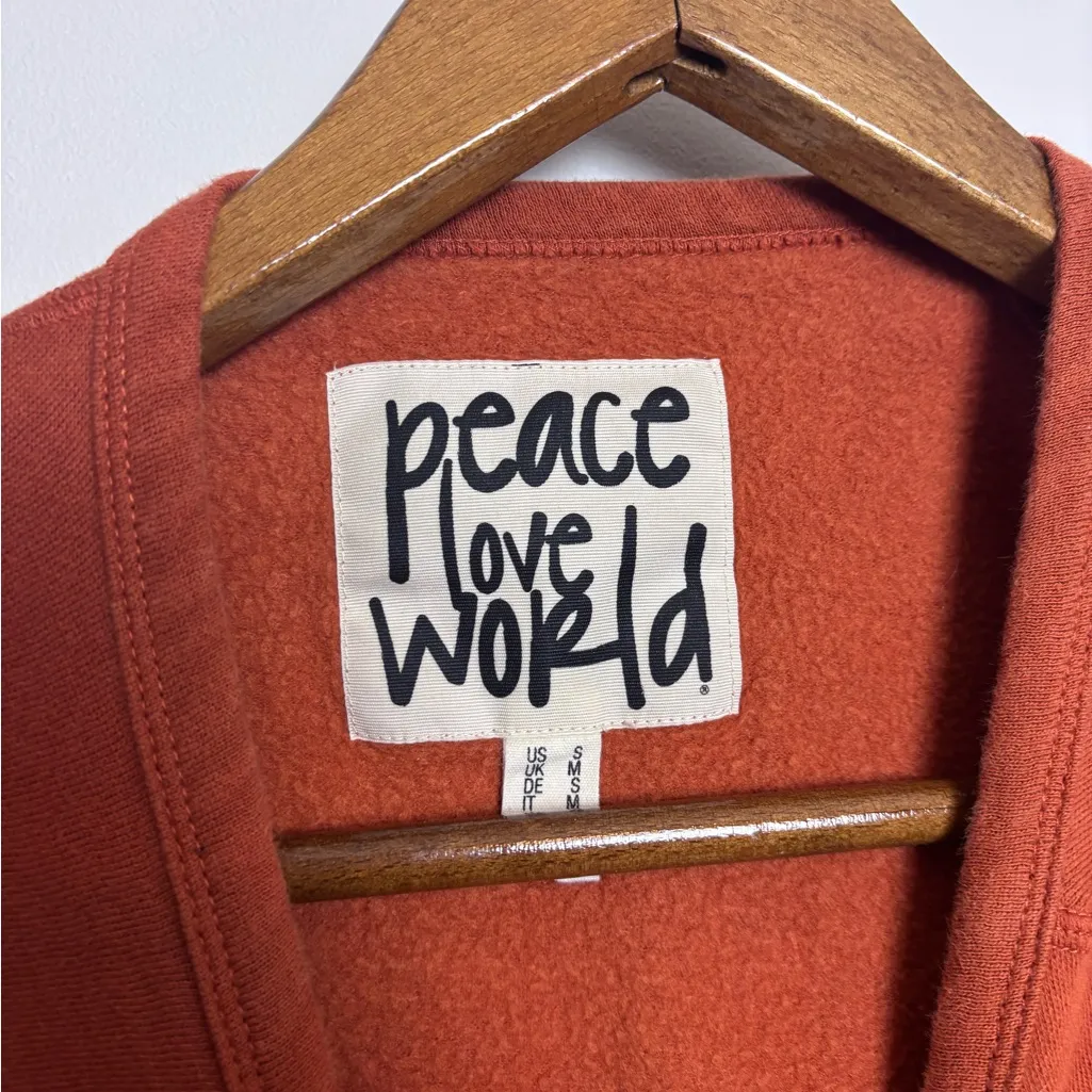Peace Love World Rust Orange Comfy Crewneck Dog Embroidered Sweater - Image 5