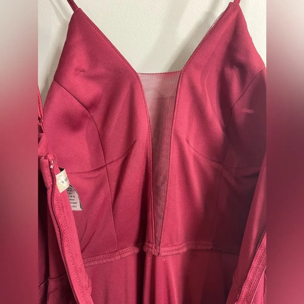 Social Couture Juniors 11/12 Maxi Burgundy Red Dress Prom Formal Wedding Boho Size undefined - Image 8
