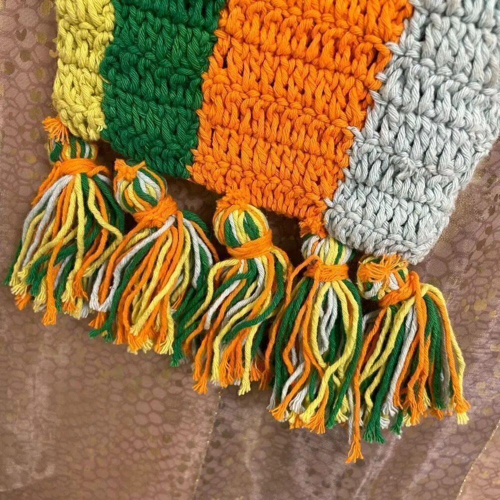 Urban Outfitters Tori Crocheted Mini Crossbody Bag Green Orange Yellow Blue - Image 3