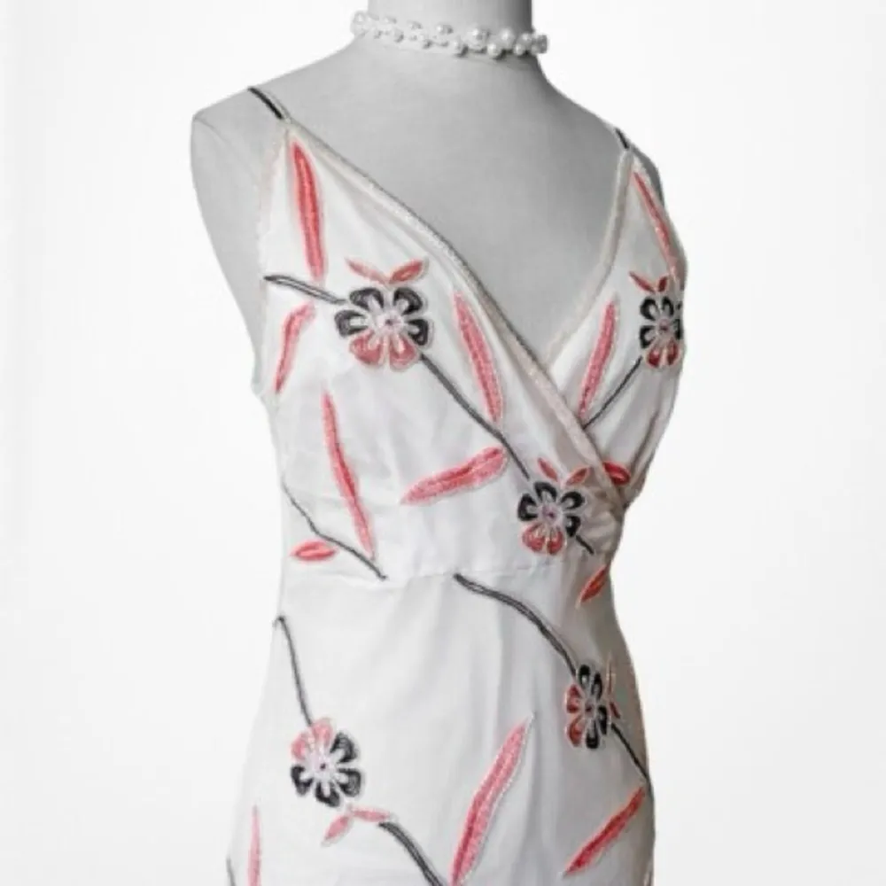 NWT Y2K Beaded Drama Two Tone Floral Special Occasion Gown Size 4 Blush Pink - Image 3