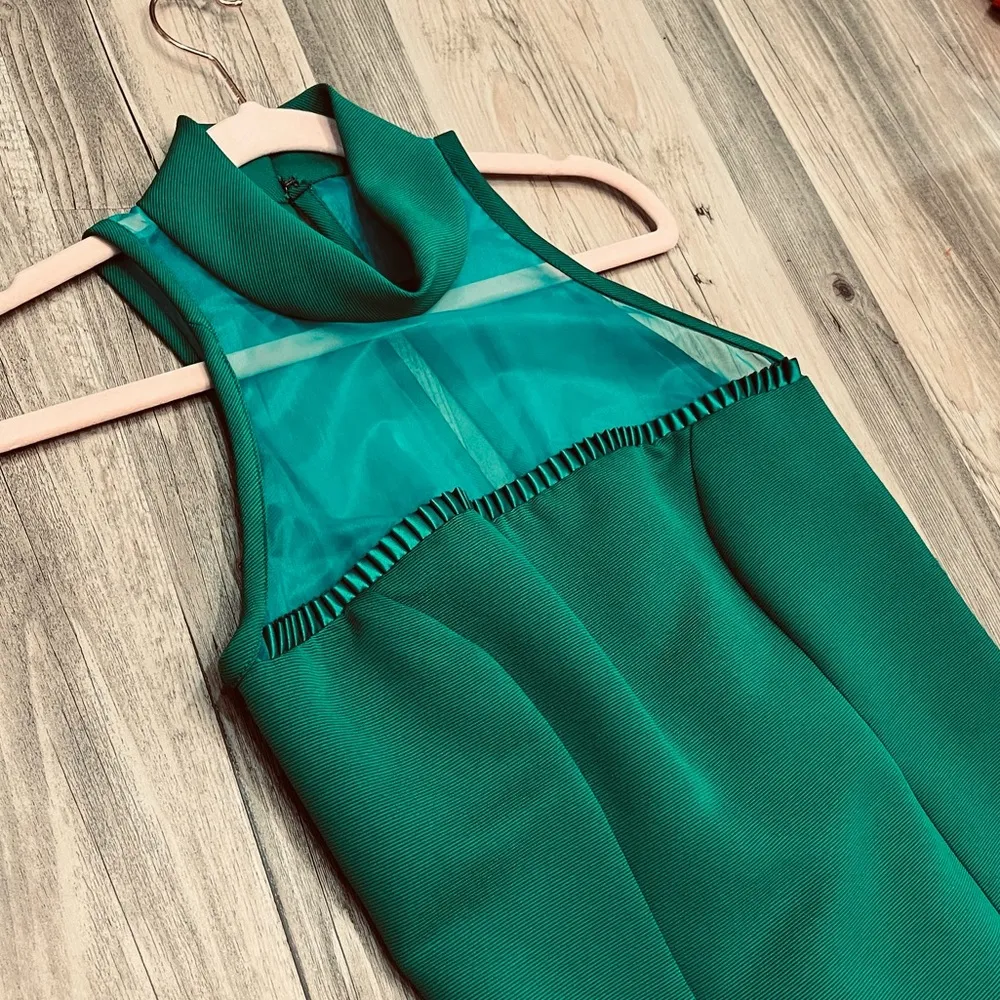 Vintage Margie Darnell green halter style sheer top dress sz 2 - Image 9