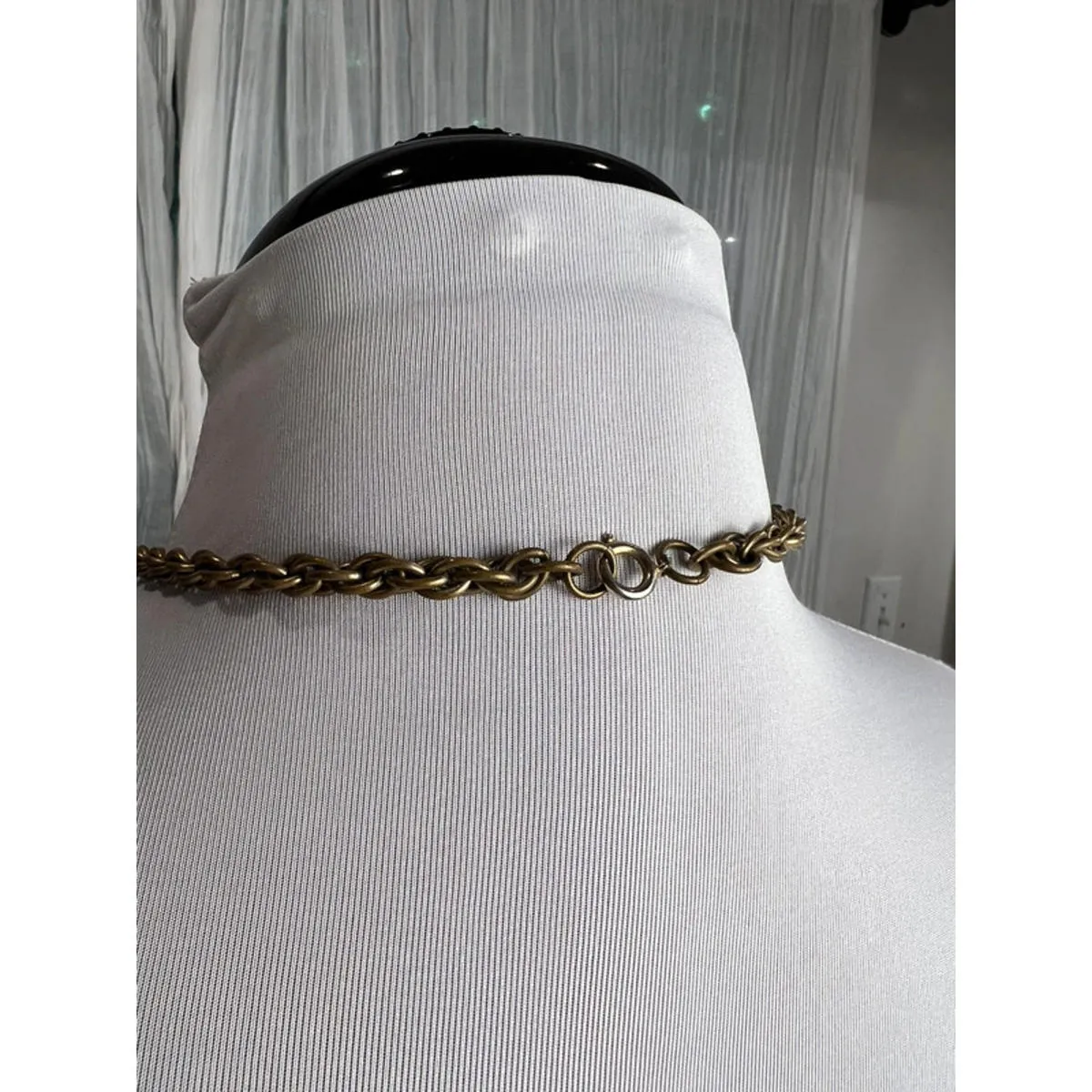 Vintage USS United States Ship Medallion Necklace Gold Tone Rope Chain - Image 4