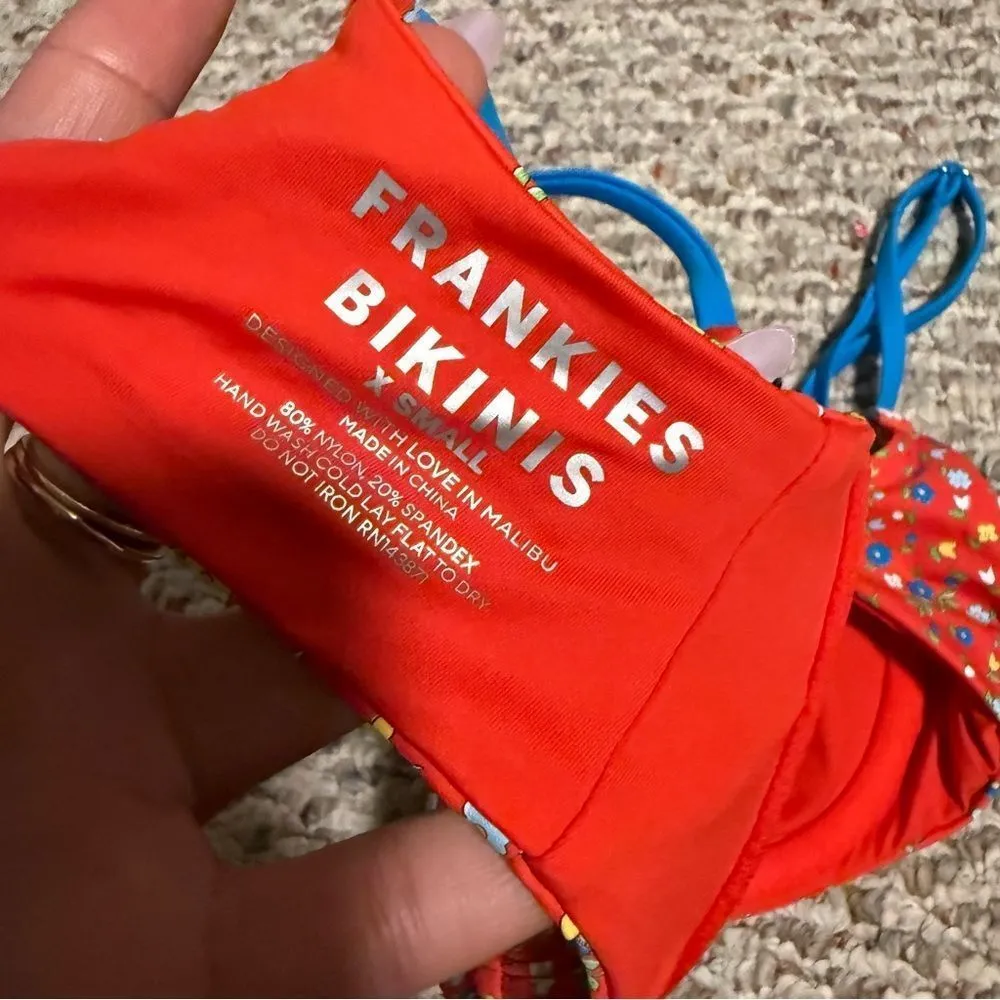 NWT Frankie’s bikinis cola underwire bra in seaside farm- Size XS - Image 8