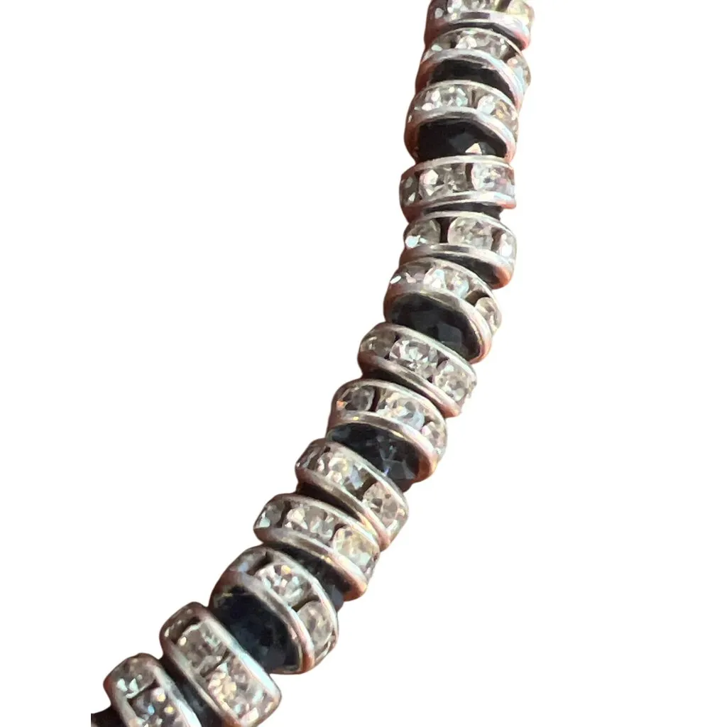 Auburn Tigers Crystal Bead Stretch Necklace Logo Pendant Silver Tone Rhinestones - Image 3