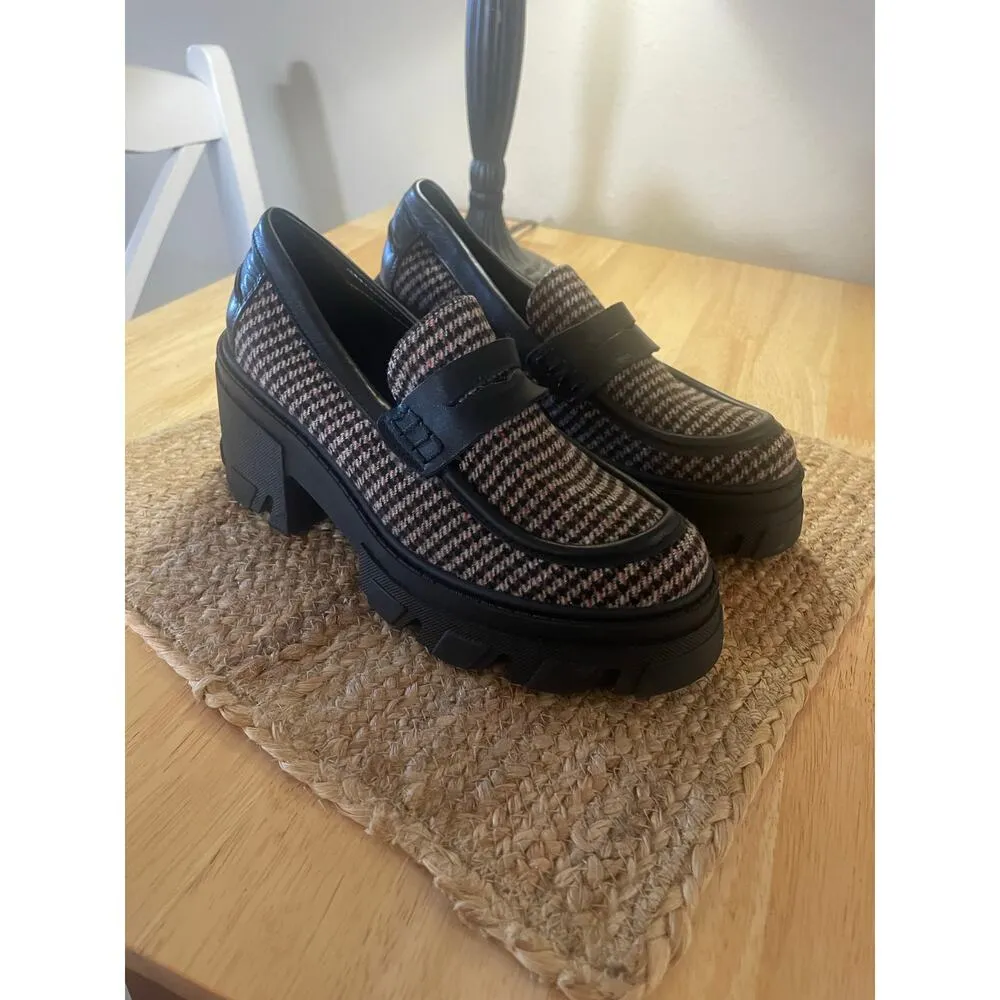 Steve Madden Women's Beth Heel Brown Plaid Loafer, S88 - Image 2