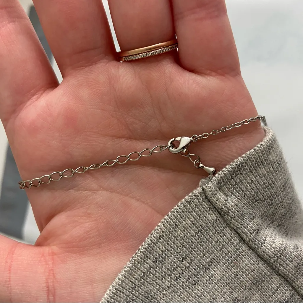 Silver tone women’s sapphire blue‎ cable chain Crystal rhinestone necklace Blue - Image 5