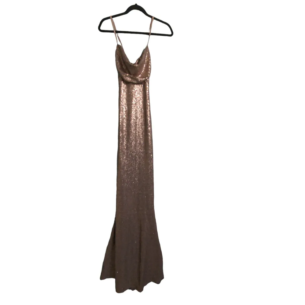 Nookie Seduce Sequined Gown Gold Formal Party Prom Gala Homecoming M NWOT / FLAW - Image 2