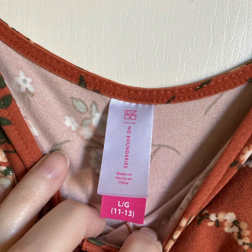 🌞No Boundaries Rusty Brown Floral Cap Sleeves High Low Midi Dress - Image 2