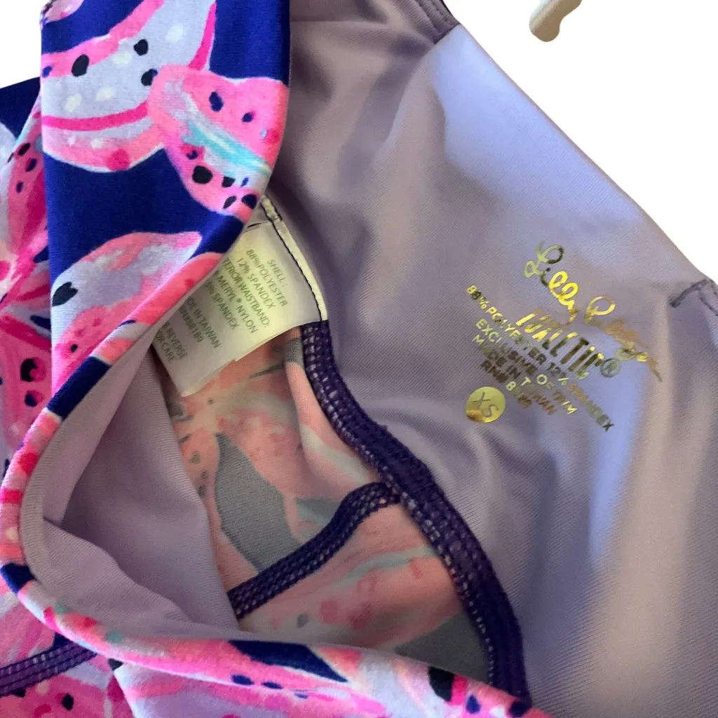 Lilly Pulitzer Luxletic Jolena Weekender copped Leggings XS  Purple Floral UPF 5 - Image 10