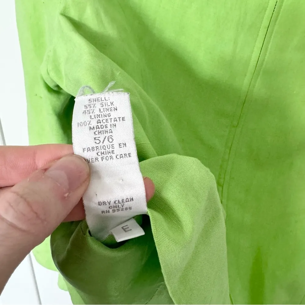 Vintage Express Lime Green Linen/Silk 3 piece business suit - See details - Image 7