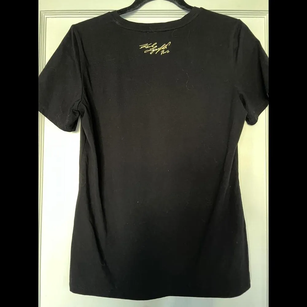 Karl Lagerfeld Paris Tee - Stylish Black T-Shirt -Small - Image 4