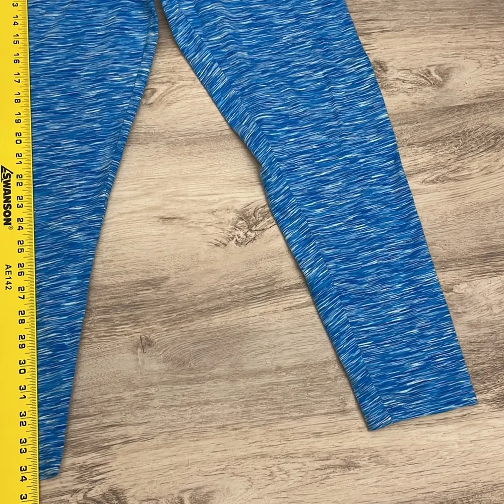 EUC  Heather Blue & White Long Leggings Size XL - Image 9