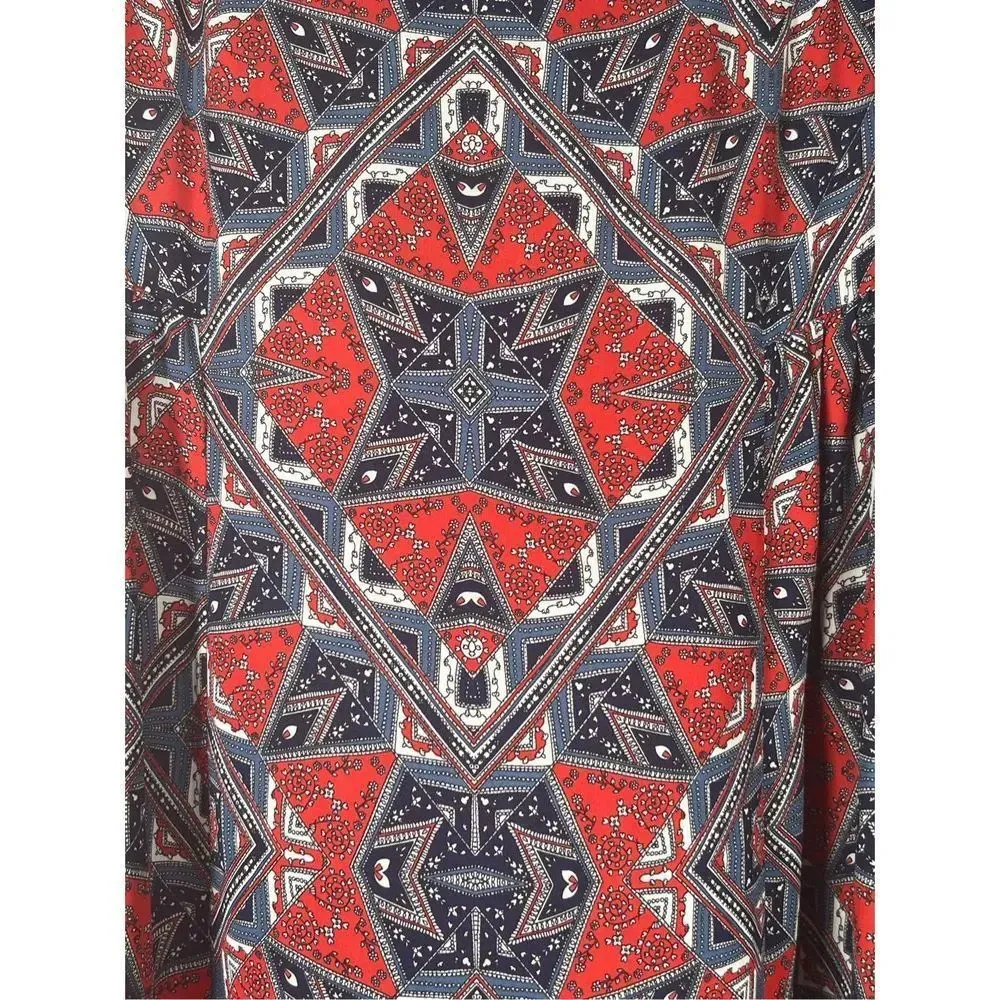 Paper Crown x Rifle Paper Co. Efflorescence Kaleidoscope Shift Dress Size XS Blue - Image 4