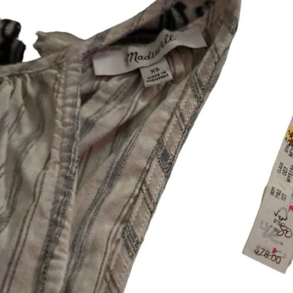 Madewell Striped Cutaway Tank Top XS p - Image 4