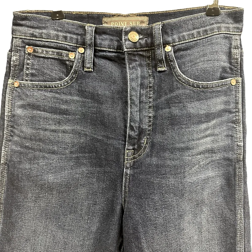 Point Sur J Crew High Waist Shoreditch Straight Cropped Blue Jeans Womens 27 - Image 9